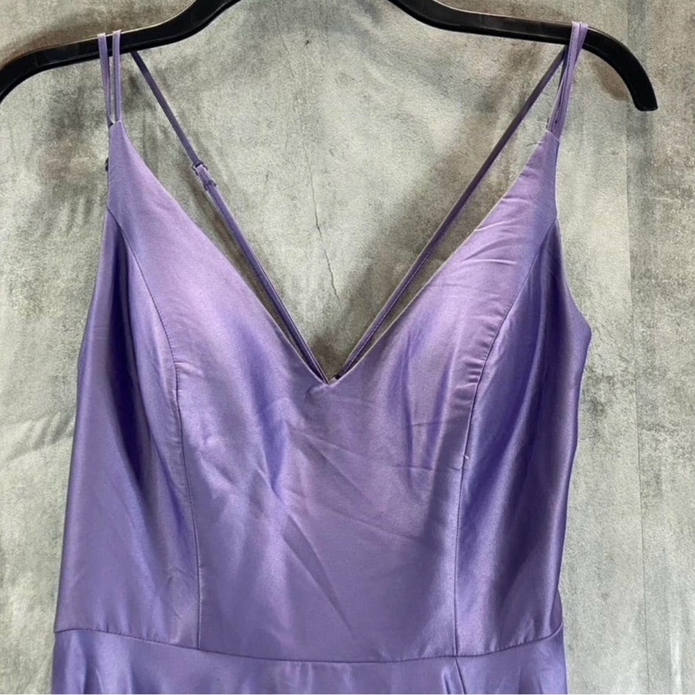 B Darlin Womens Purple Satin Lined Open Back Sleeveless A-Line Dress Juniors 5/6 - Picture 8 of 11
